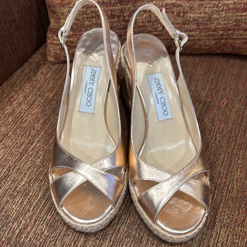 Jimmy Choo sz 38.5 espadrilles cork Amely wedge